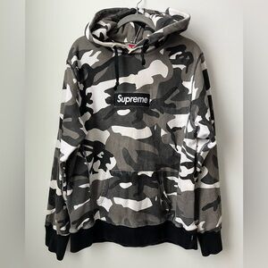 Supreme camo box logo hoodie XL gray grey camo snow pullover